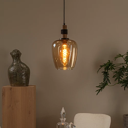 Lucide ILONA - Suspension - Ø 22 cm - 1xE27 - Ambre - ambiance 1